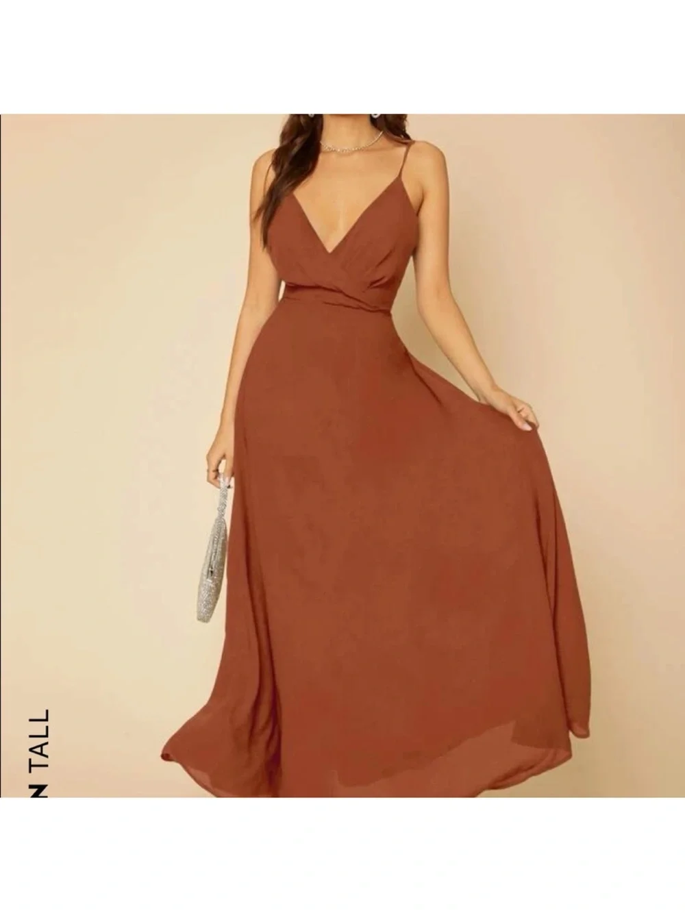 SHEIN Rust Spaghetti-Strap Maxi Dress - Picture 2 of 6